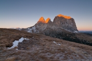 Svítání, Passo Sella-Sassolungo